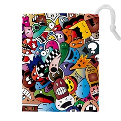 Cartoon Explosion Cartoon Characters Funny Drawstring Pouch (4xl) by Salman4z