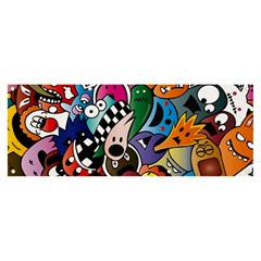 Cartoon Explosion Cartoon Characters Funny Banner And Sign 8  X 3  by Salman4z