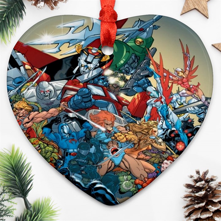 80 s Cartoons Cartoon Masters Of The Universe Heart Ornament (Two Sides)