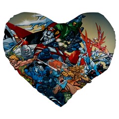 80 s Cartoons Cartoon Masters Of The Universe Large 19  Premium Flano Heart Shape Cushions by Salman4z