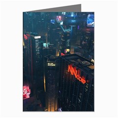 Cityscape Digital Art Greeting Cards (pkg Of 8) by Salman4z