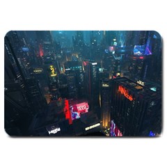 Cityscape Digital Art Large Doormat by Salman4z