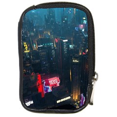 Cityscape Digital Art Compact Camera Leather Case by Salman4z