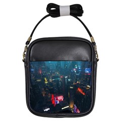 Cityscape Digital Art Girls Sling Bag by Salman4z