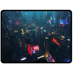 Cityscape Digital Art Fleece Blanket (large) by Salman4z