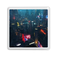 Cityscape Digital Art Memory Card Reader (square) by Salman4z