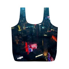 Cityscape Digital Art Full Print Recycle Bag (m) by Salman4z