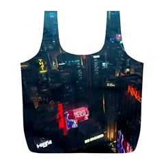 Cityscape Digital Art Full Print Recycle Bag (l) by Salman4z