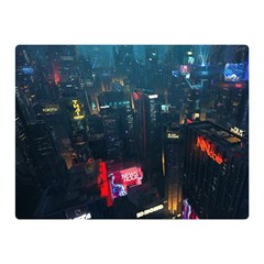 Cityscape Digital Art Two Sides Premium Plush Fleece Blanket (mini) by Salman4z