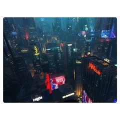 Cityscape Digital Art Two Sides Premium Plush Fleece Blanket (extra Small) by Salman4z