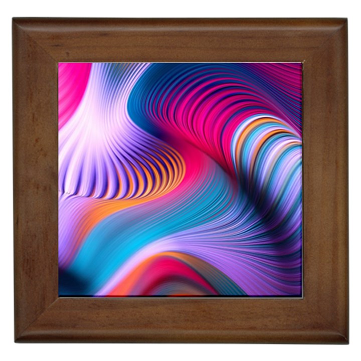 Colorful 3d Waves Creative Wave Waves Wavy Background Texture Framed Tile