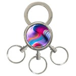 Colorful 3d Waves Creative Wave Waves Wavy Background Texture 3-Ring Key Chain Front