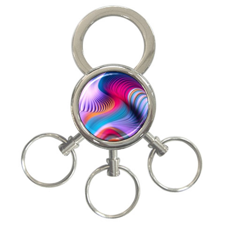 Colorful 3d Waves Creative Wave Waves Wavy Background Texture 3-Ring Key Chain