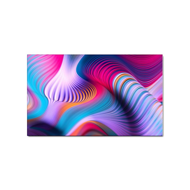 Colorful 3d Waves Creative Wave Waves Wavy Background Texture Sticker (Rectangular)