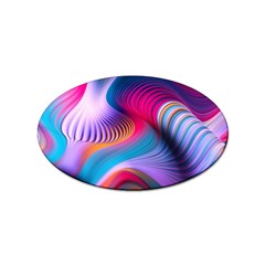 Colorful 3d Waves Creative Wave Waves Wavy Background Texture Sticker Oval (100 Pack) by Salman4z