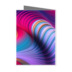 Colorful 3d Waves Creative Wave Waves Wavy Background Texture Mini Greeting Cards (Pkg of 8)