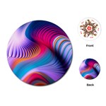 Colorful 3d Waves Creative Wave Waves Wavy Background Texture Playing Cards Single Design (Round) Front