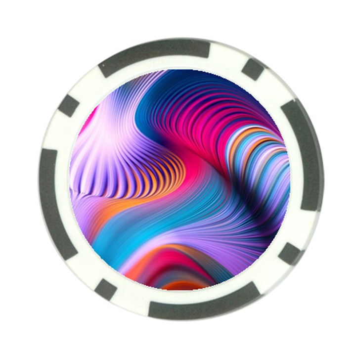 Colorful 3d Waves Creative Wave Waves Wavy Background Texture Poker Chip Card Guard