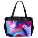 Colorful 3d Waves Creative Wave Waves Wavy Background Texture Oversize Office Handbag (2 Sides) Back