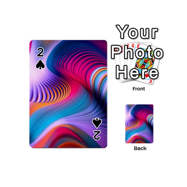 Colorful 3d Waves Creative Wave Waves Wavy Background Texture Playing Cards 54 Designs (Mini)