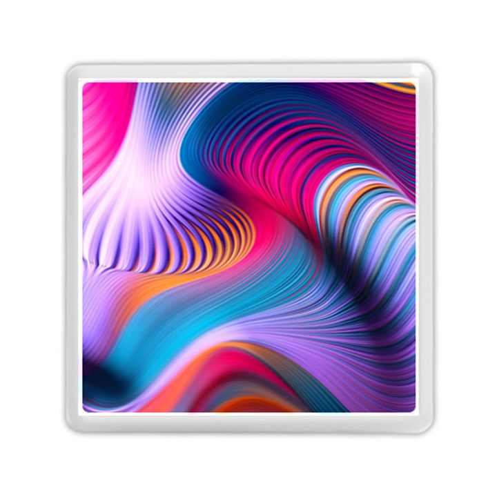 Colorful 3d Waves Creative Wave Waves Wavy Background Texture Memory Card Reader (Square)