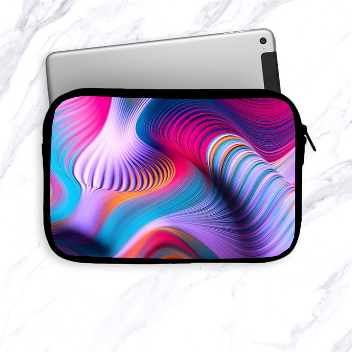 Colorful 3d Waves Creative Wave Waves Wavy Background Texture Apple iPad Mini Zipper Cases