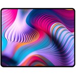 Colorful 3d Waves Creative Wave Waves Wavy Background Texture Two Sides Fleece Blanket (Medium) 58.8 x47.4  Blanket Front