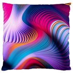 Colorful 3d Waves Creative Wave Waves Wavy Background Texture Large Premium Plush Fleece Cushion Case (Two Sides) Front