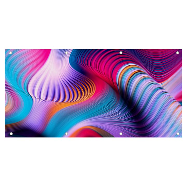 Colorful 3d Waves Creative Wave Waves Wavy Background Texture Banner and Sign 8  x 4 