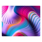 Colorful 3d Waves Creative Wave Waves Wavy Background Texture Premium Plush Fleece Blanket (Large) 80 x60  Blanket Front