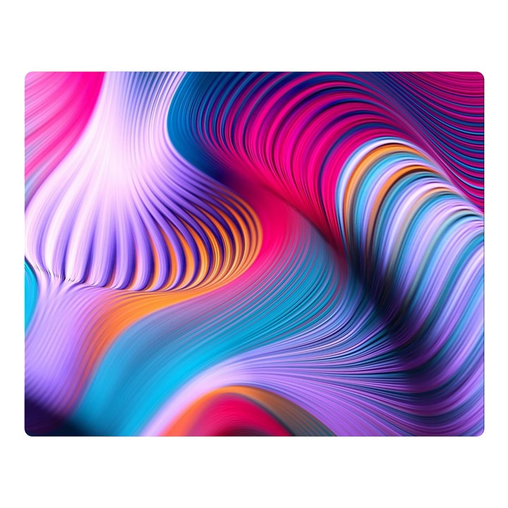 Colorful 3d Waves Creative Wave Waves Wavy Background Texture Premium Plush Fleece Blanket (Large)