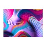 Colorful 3d Waves Creative Wave Waves Wavy Background Texture Crystal Sticker (A4) Front