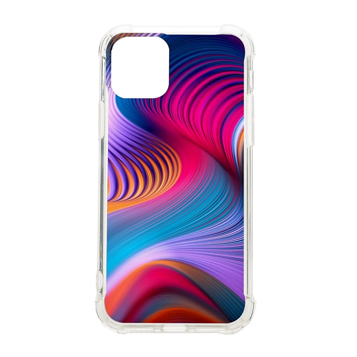 Colorful 3d Waves Creative Wave Waves Wavy Background Texture iPhone 11 Pro 5.8 Inch TPU UV Print Case