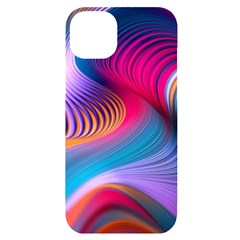 Colorful 3d Waves Creative Wave Waves Wavy Background Texture iPhone 14 Plus Black UV Print Case