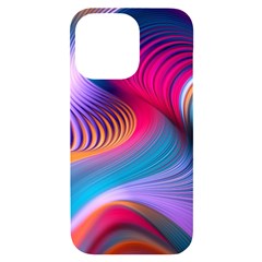 Colorful 3d Waves Creative Wave Waves Wavy Background Texture Iphone 14 Pro Max Black Uv Print Case by Salman4z