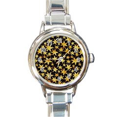 Shiny Glitter Stars Round Italian Charm Watch