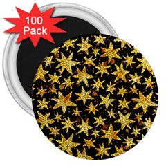 Shiny Glitter Stars 3  Magnets (100 Pack)