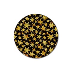 Shiny Glitter Stars Rubber Coaster (round)