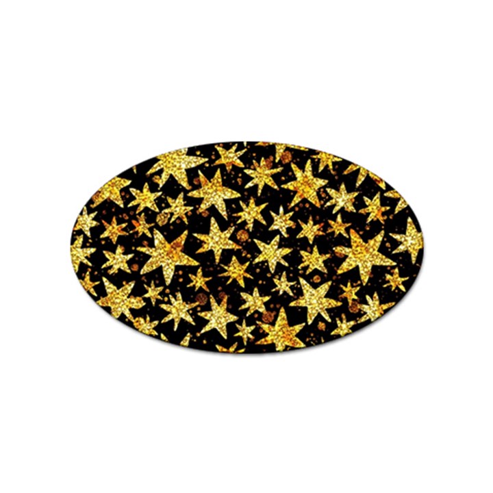 Shiny Glitter Stars Sticker Oval (10 pack)