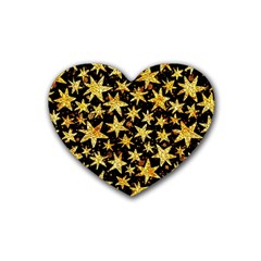 Shiny Glitter Stars Rubber Heart Coaster (4 Pack)