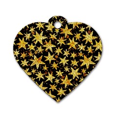 Shiny Glitter Stars Dog Tag Heart (one Side)