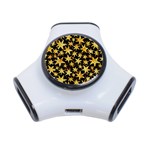 Shiny Glitter Stars 3-Port USB Hub Front