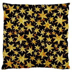 Shiny Glitter Stars Large Premium Plush Fleece Cushion Case (two Sides) by Salman4z