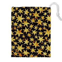 Shiny Glitter Stars Drawstring Pouch (4xl) by Salman4z