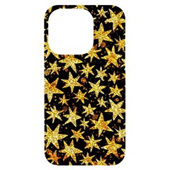 Shiny Glitter Stars Iphone 14 Pro Black Uv Print Case