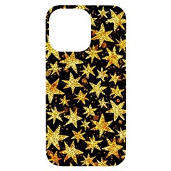 Shiny Glitter Stars Iphone 14 Pro Max Black Uv Print Case by Salman4z