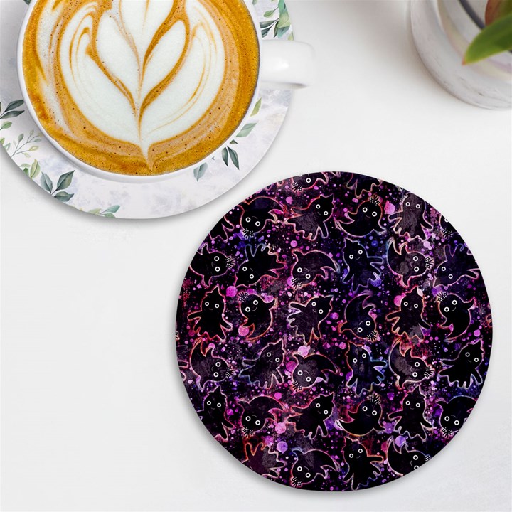 Fun Spooky Cute Ghosts Adoxali Halloween UV Print Round Tile Coaster