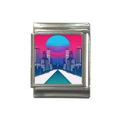 Retro Cityscape Artist Artwork Digital Art Italian Charm (13mm) by Salman4z