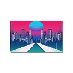 Retro Cityscape Artist Artwork Digital Art Sticker (rectangular) by Salman4z