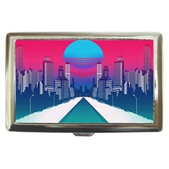 Retro Cityscape Artist Artwork Digital Art Cigarette Money Case by Salman4z